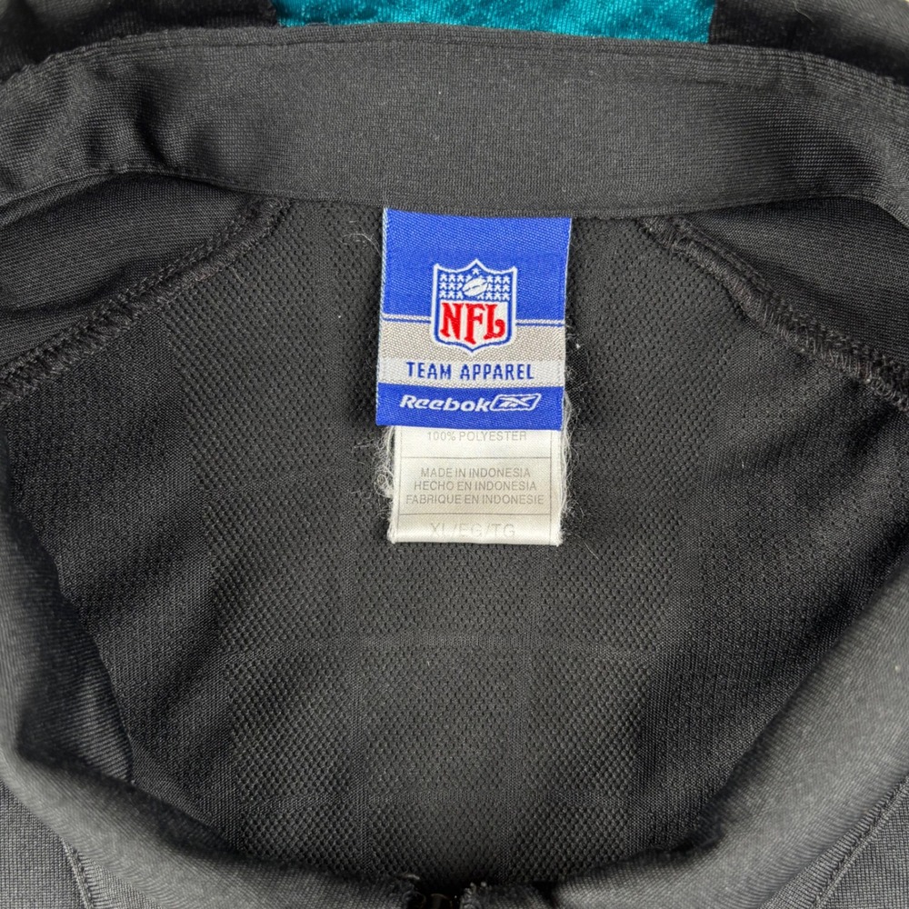 Vintage Reebok Mens Quarter Zip Polo XL Black Jacksonville Jaguars NFL 1094A 06 - Picture 3 of 7